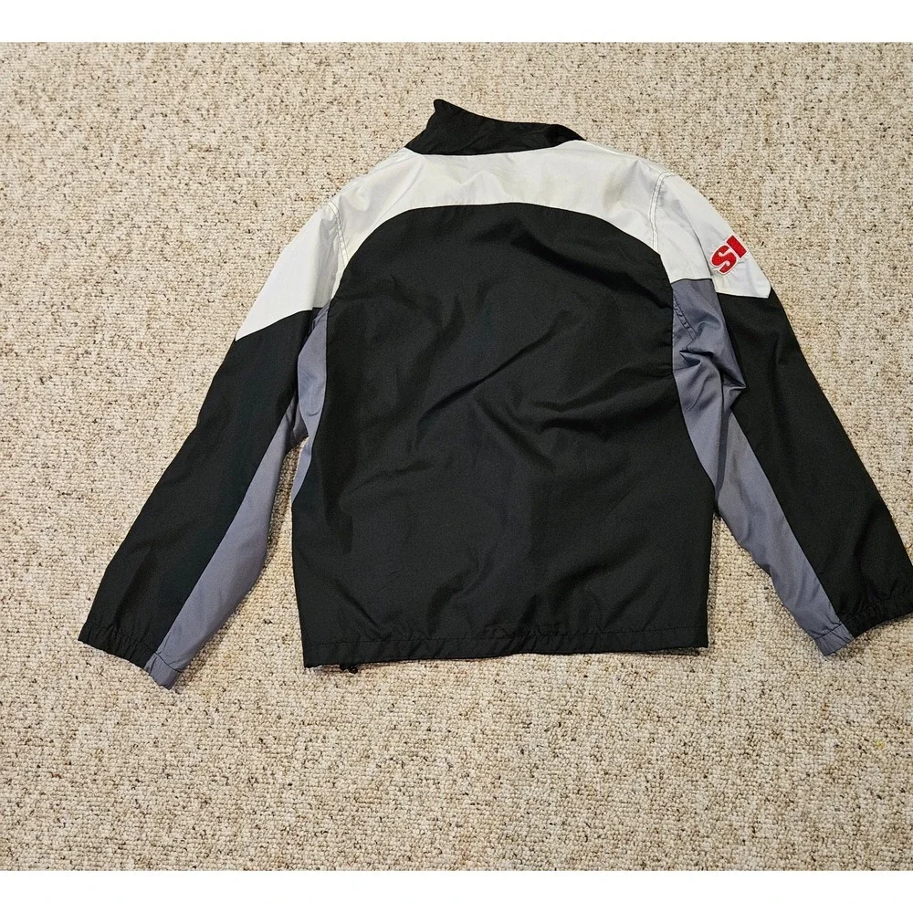 Reebok Pittsburgh Steelers NFL Windbreaker Jacket Mens Large Black Full Zip Logo